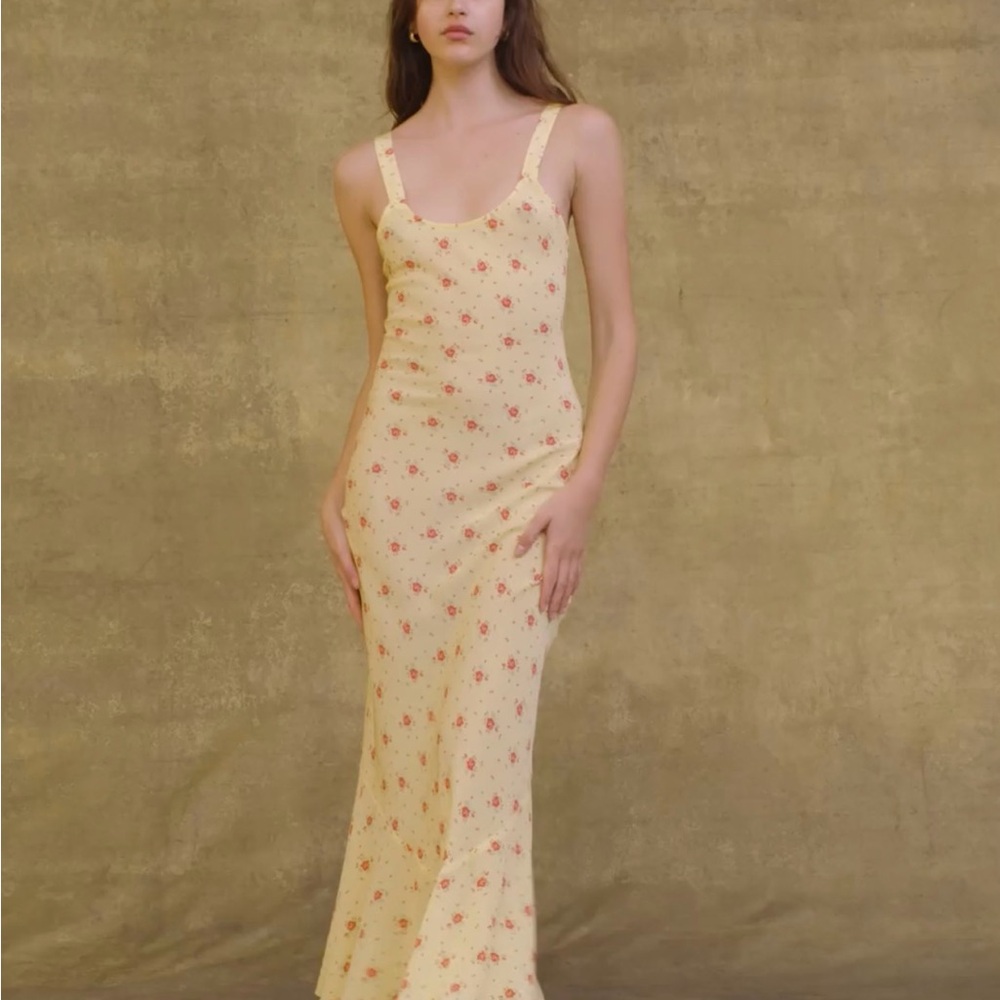 Realisation Par Yellow Floral Maxi Dress in xxs